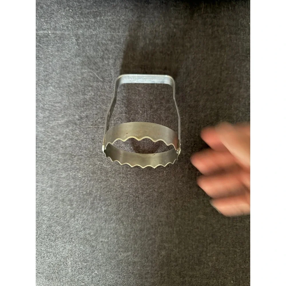 Vintage Kwik-Kut Serrated Biscuit Cookie Cutter Mohawk NY Metal Kitchen Tool